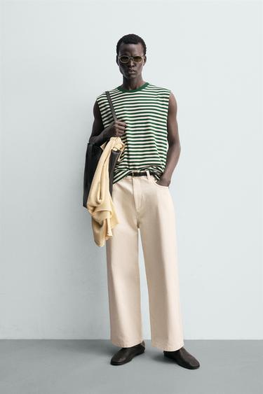DÉBARDEUR JACQUARD RAYURES - Vert / Écru de Zara - Image 0