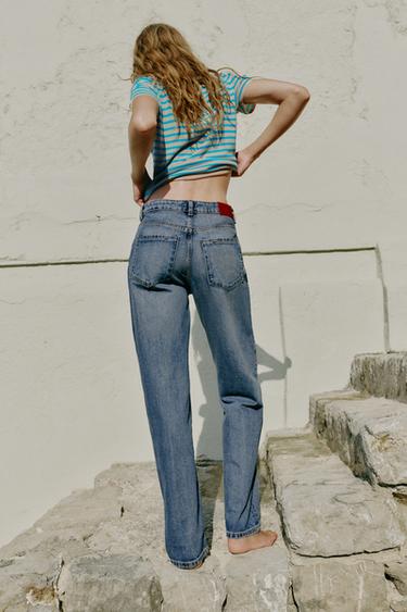JEAN Z1975 DROIT TAILLE HAUTE LONGUEUR LONGUE - Bleu moyen de Zara - Image 4