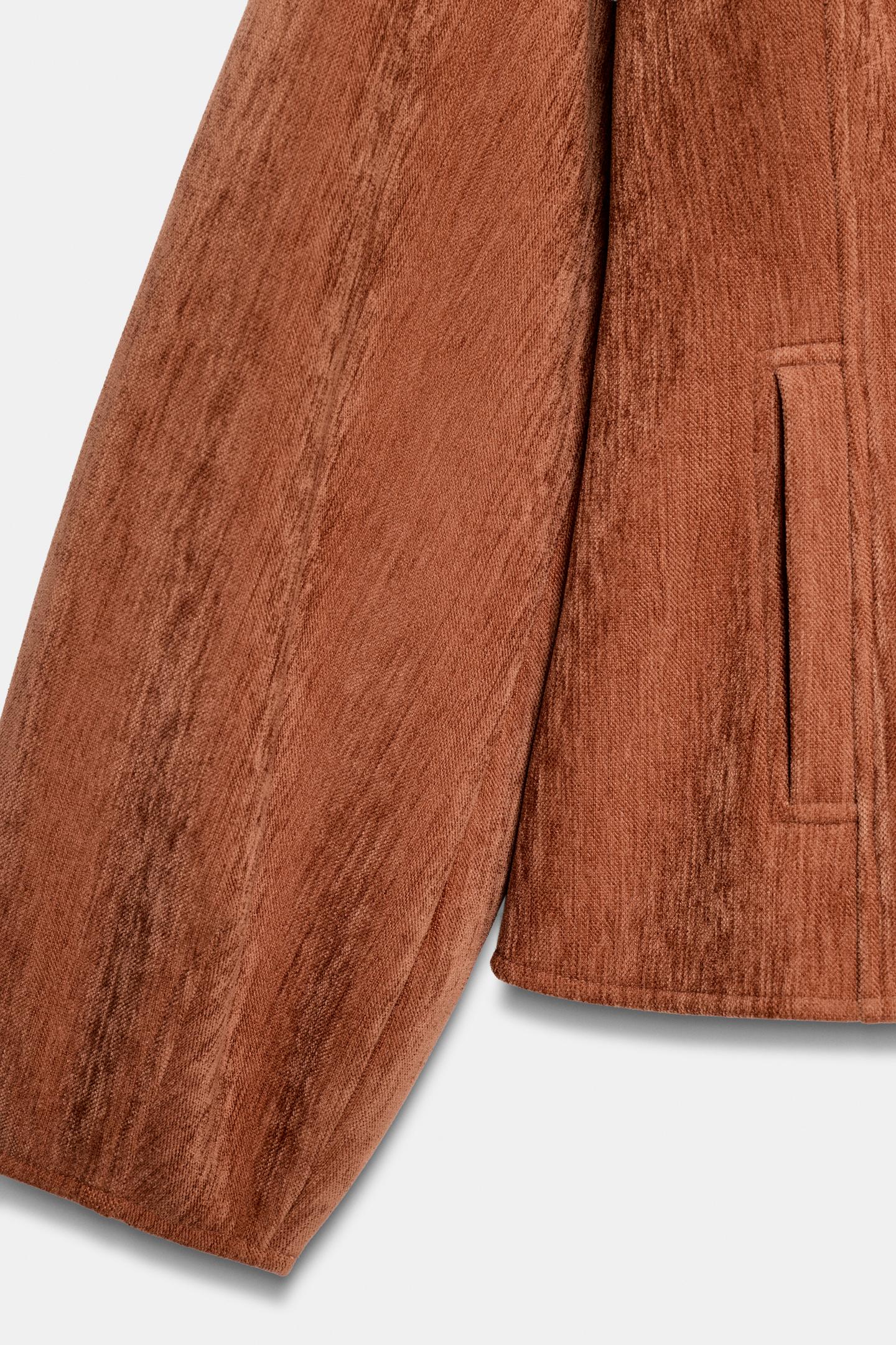 Женская куртка Zara Fitted Double-Breasted, цвет: Оранжевый — фото 8