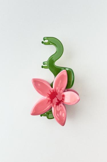 Zara FLORAL HAIR CLIP - Pink