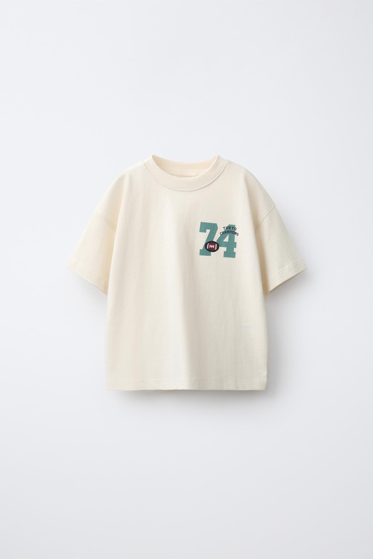 VARSITY GRAPHIC T-SHIRT — Ecru