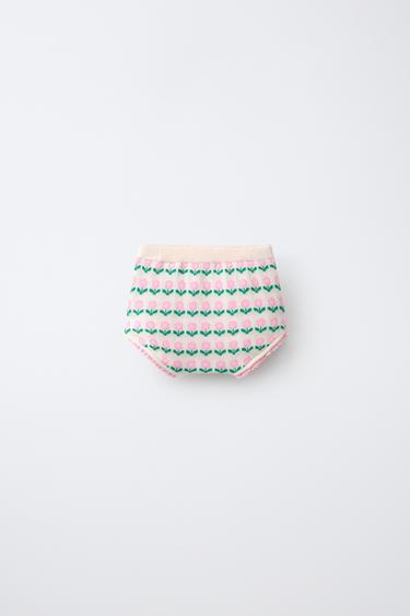 FLORAL JACQUARD KNIT PANTIES — Ecru 2