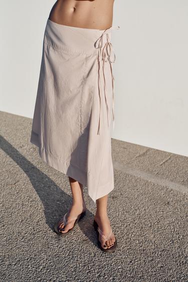 MIDI SARONG SKIRT - Light pink by Zara - Image 1