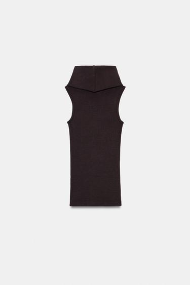 HIGH NECK SLEEVELESS TOP - Chocolate by Zara - Image 1