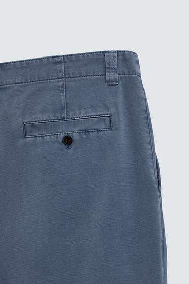 PANTALON CHINO STRAIGHT FIT DÉLAVÉ - Bleu de Zara - Image 9