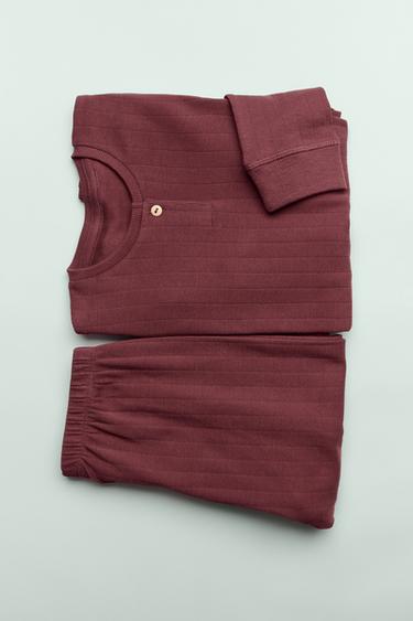 2-6 AÑOS/ PIJAMA PANADERO LISO - Burgundy de Zara
