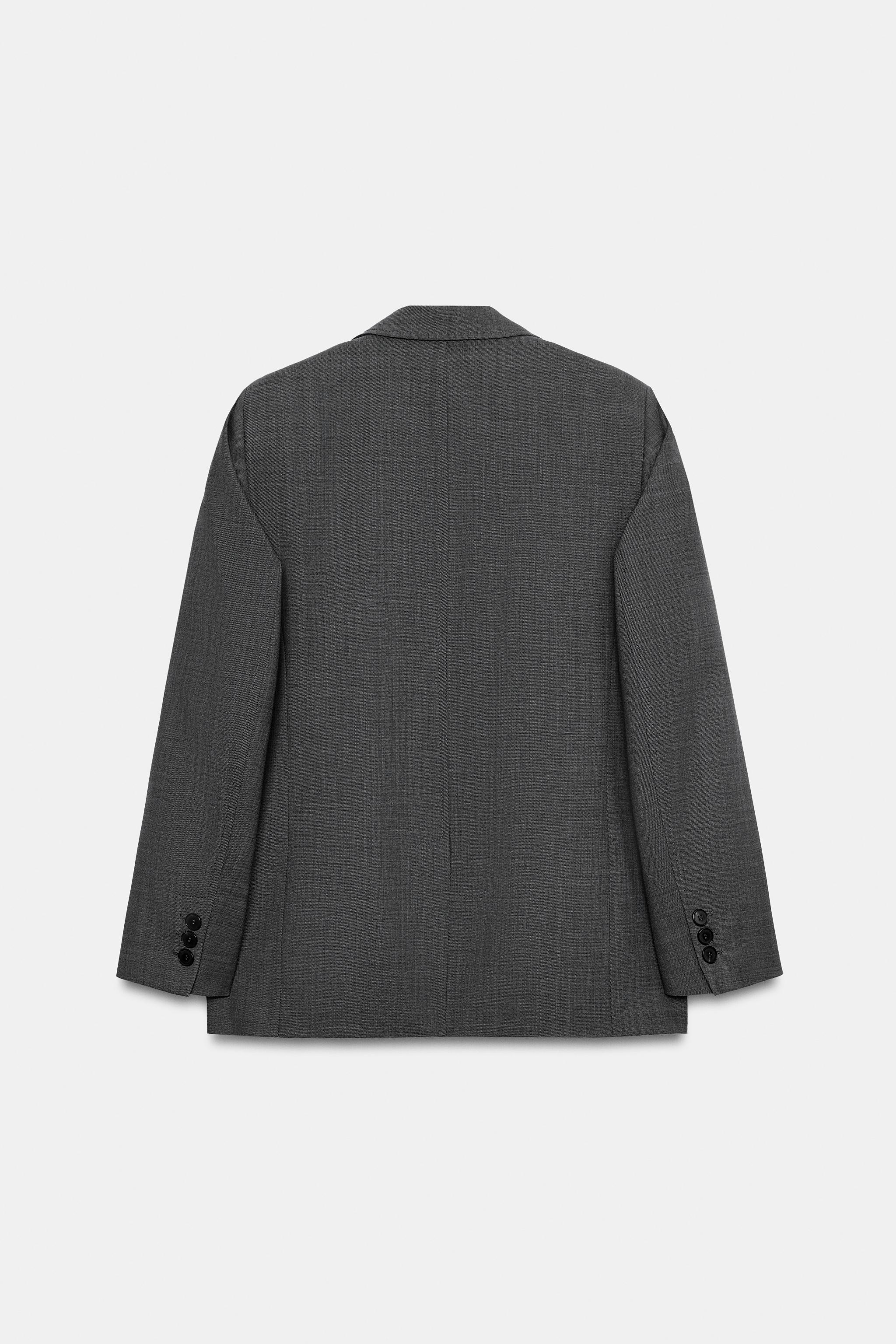 Zara STRAIGHT WOOL-BLEND BLAZER ZW COLLECTION — фото 4