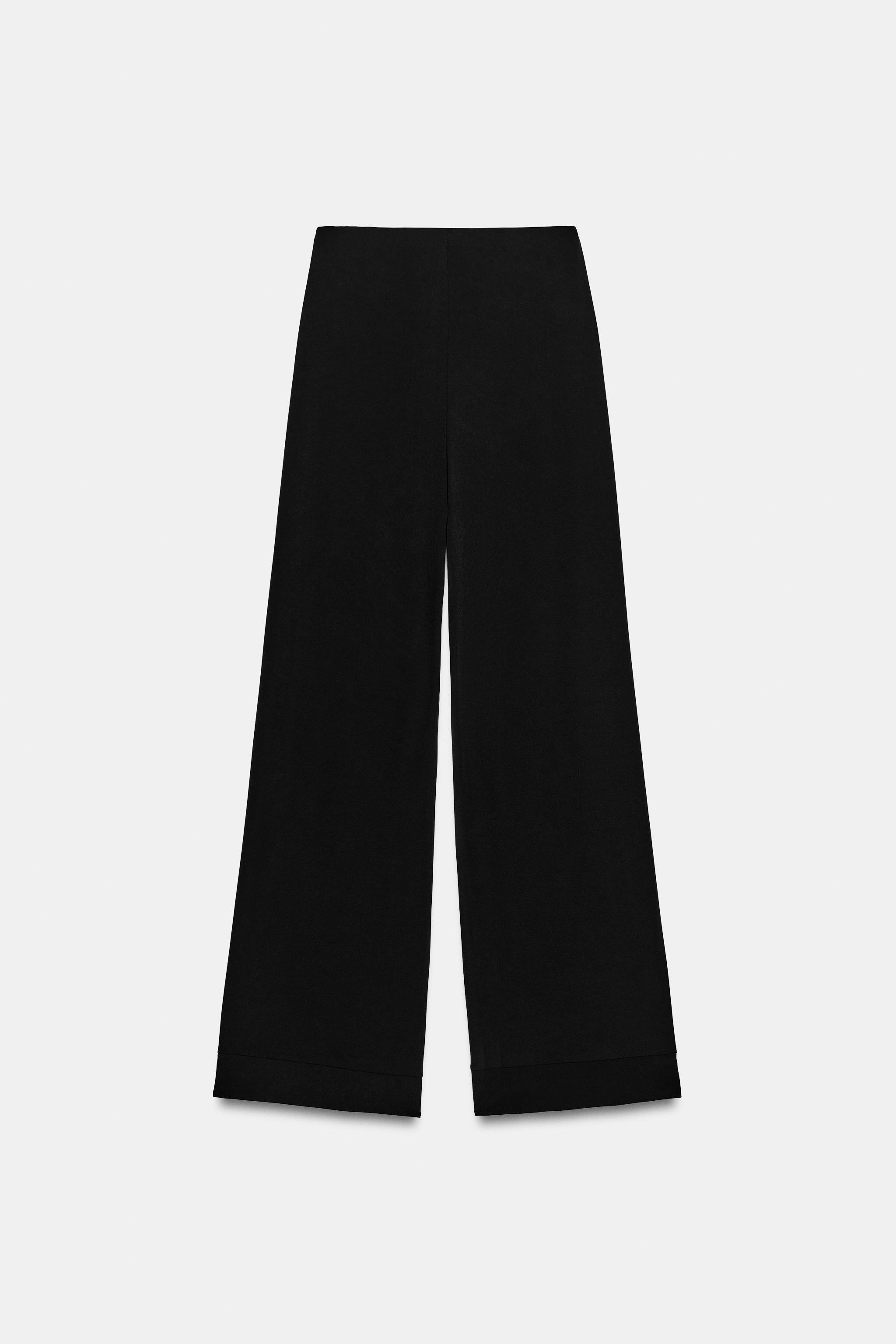 Zara YIRTMAÇLI KREPE STRAIGHT FIT PANTOLON görsel 8