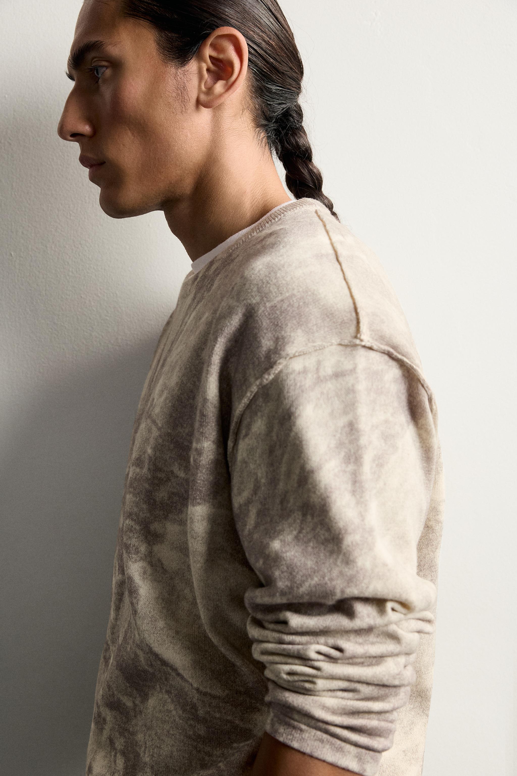 Zara SOYUT DESENLİ RELAXED FIT KAZAK görsel 6