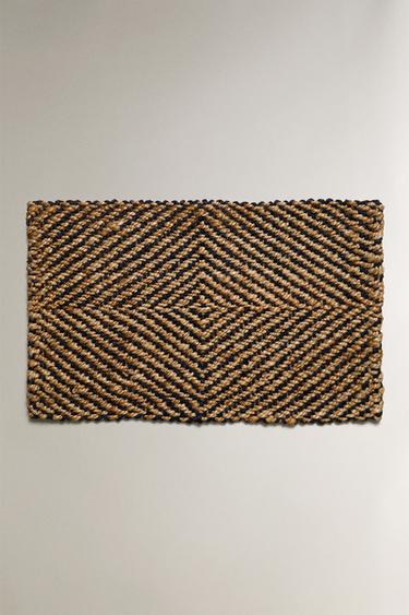 PAILLASSON JUTE LOSANGE - Bleu de Zara