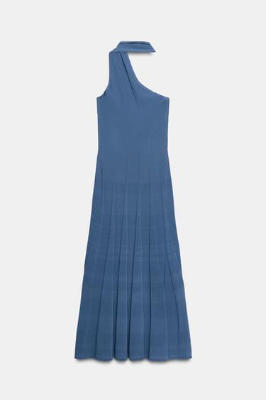 KNIT DRESS WITH GODETS - Mid-blue by Zara