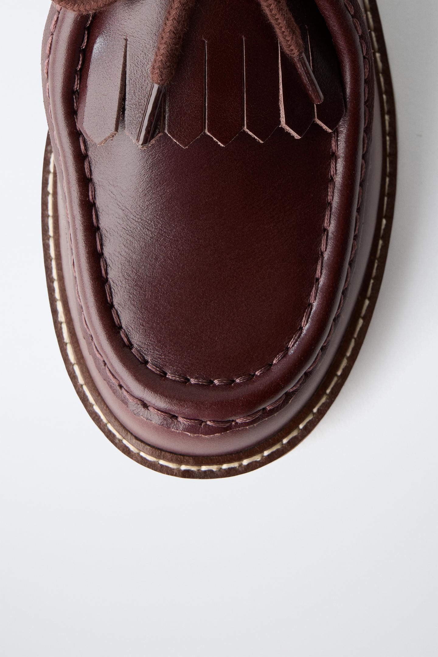 Детские туфли Zara Fringed Wallabee, цвет: Коричневый — фото 6