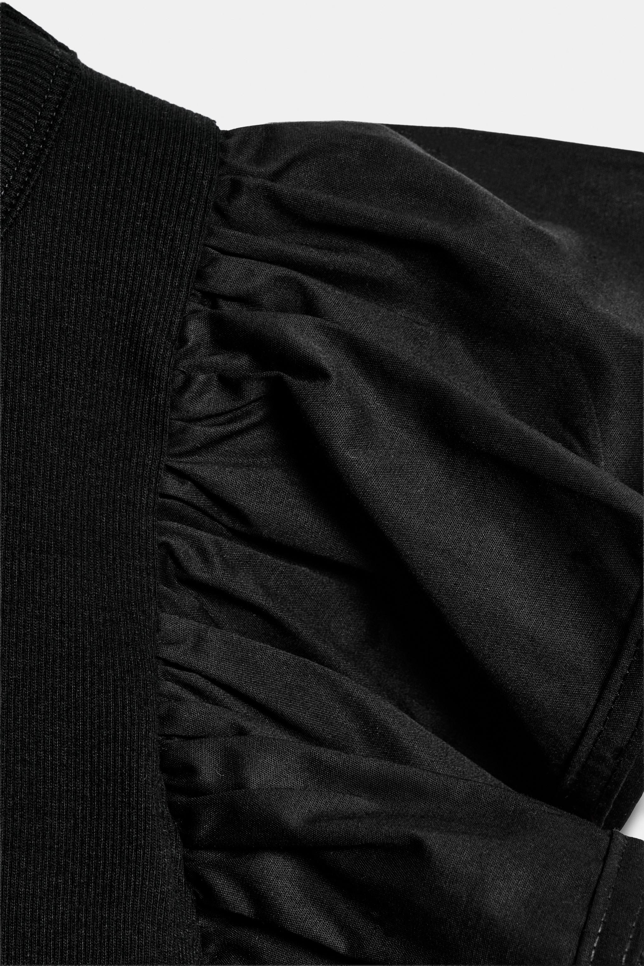 COMBINATION RIB RUFFLE T-SHIRT