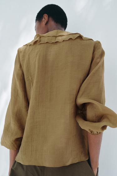 CHEMISE À VOLANTS ZW COLLECTION - Moutarde de Zara - Image 2