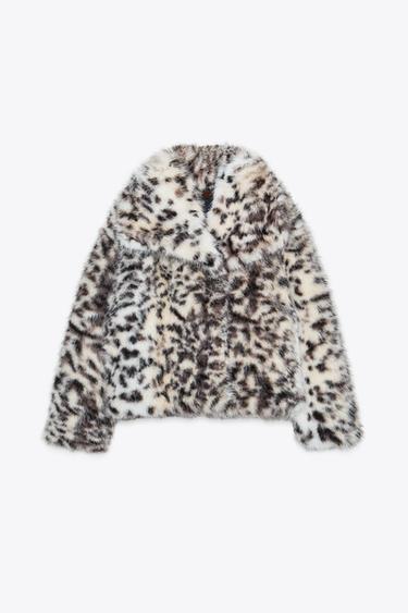 ANIMAL PRINT FAUX FUR JACKET ZW COLLECTION - Leopard by Zara