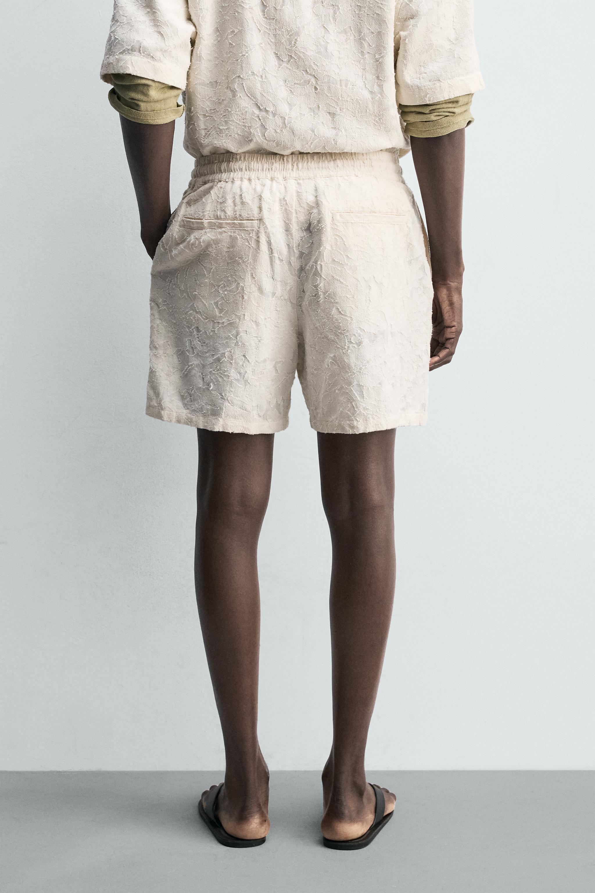 TEXTURED JACQUARD SHORTS
