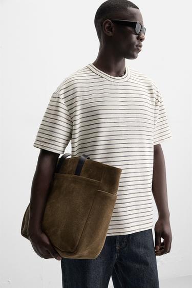 STRIPED JACQUARD T-SHIRT - Ecru / Navy by Zara - Image 6