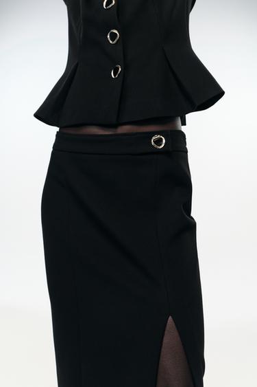 VESTE PEPLUM À MANCHES BOUFFANTES - Noir de Zara - Image 2
