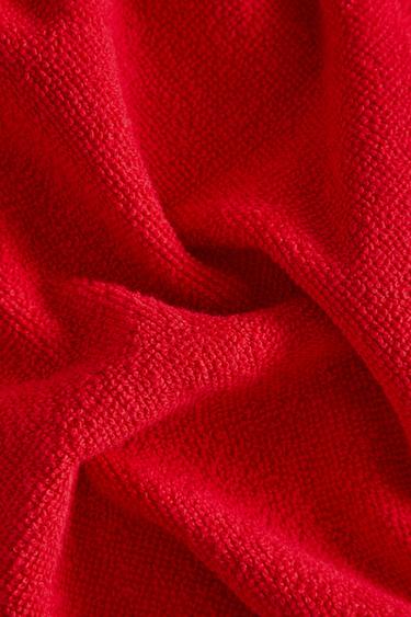 STRANDTUCH AUS BAUMWOLLE MIT FRANSEN - Rot von Zara