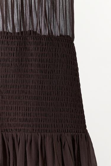 ROBE LONGUE À BRETELLES EN DENTELLE - GRENAT de Zara - Image 9