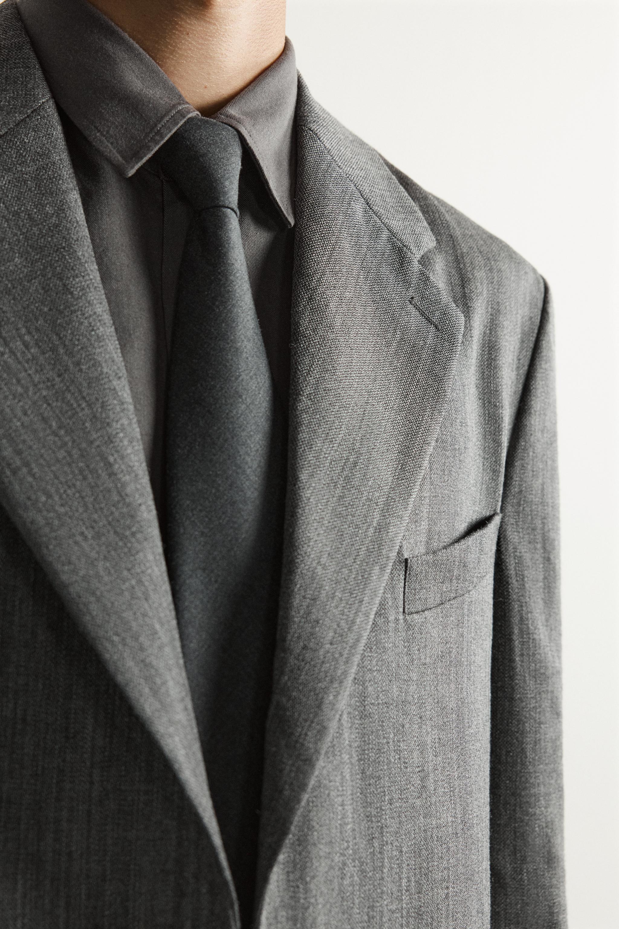 RELAXED FIT 100% WOOL SUIT BLAZER