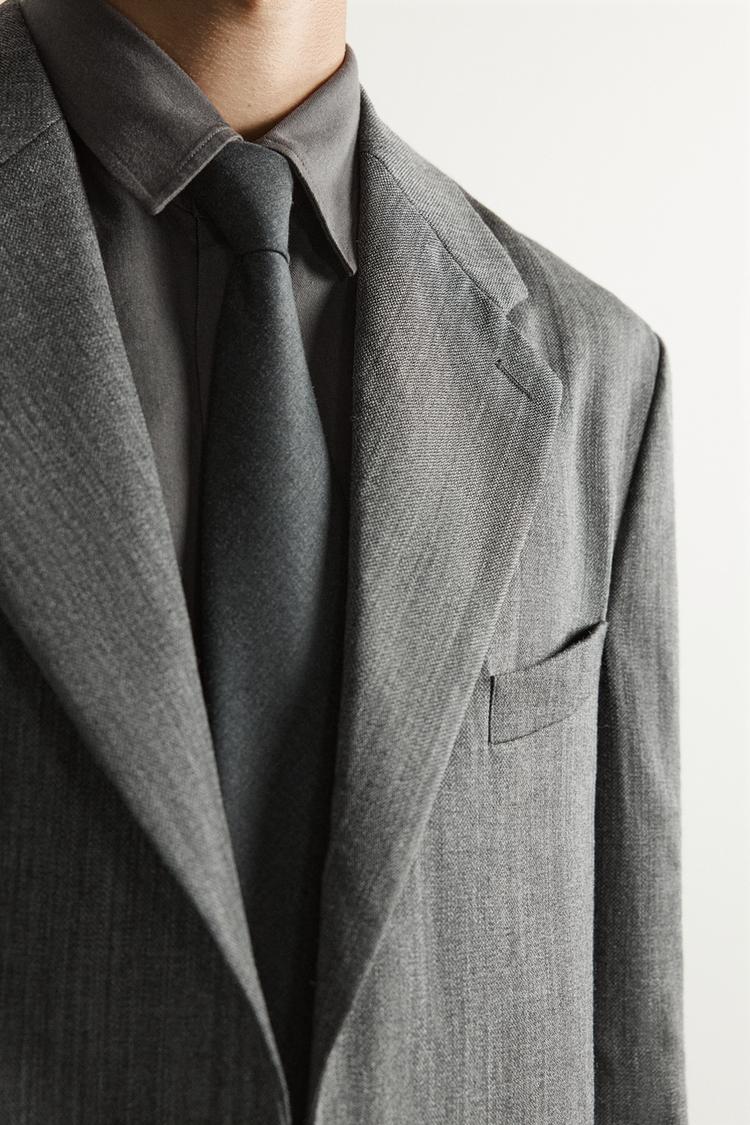 Blazer de traje de lana 100% corte relajado 6