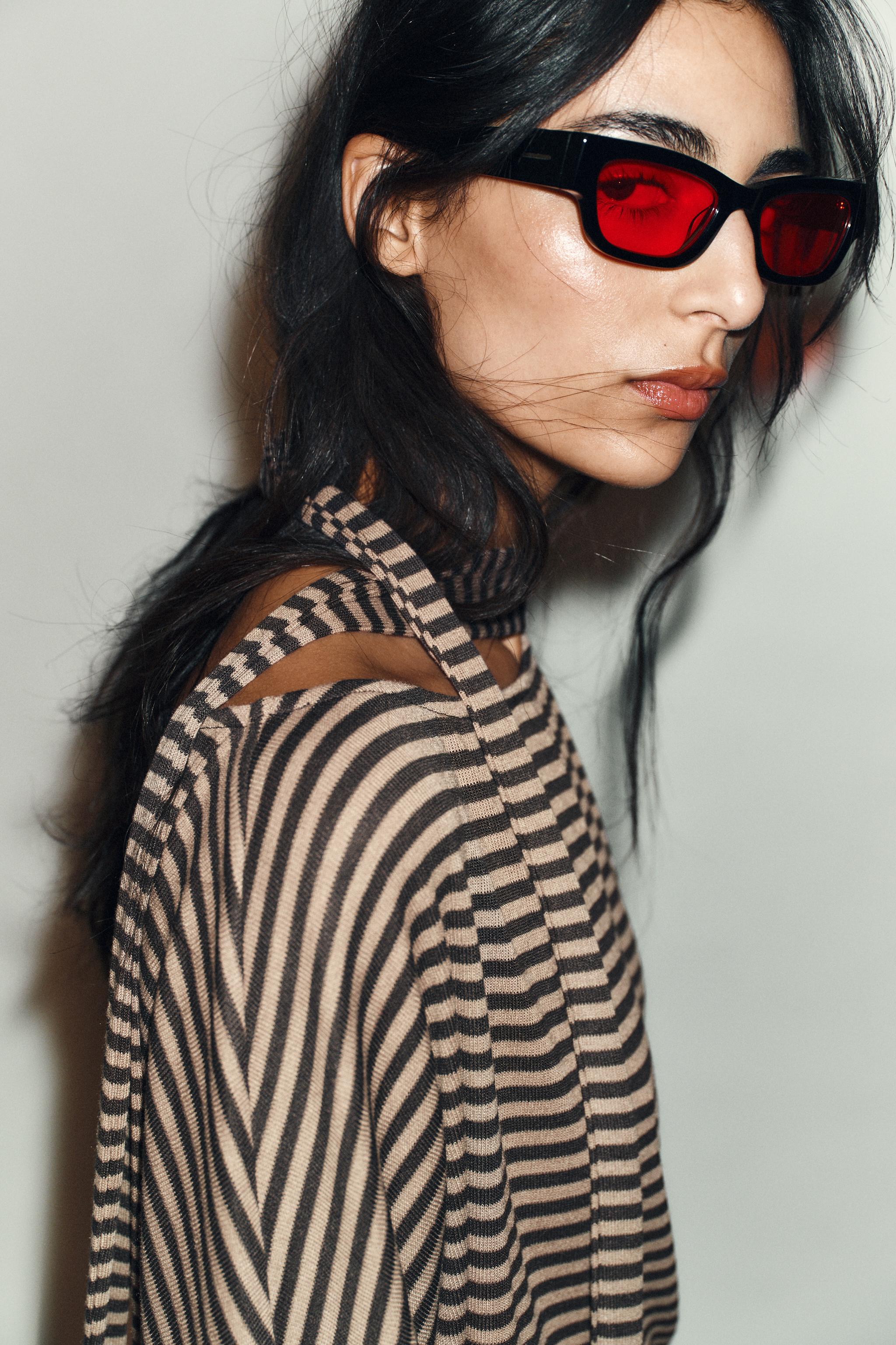 STRIPED BELTED DRESS