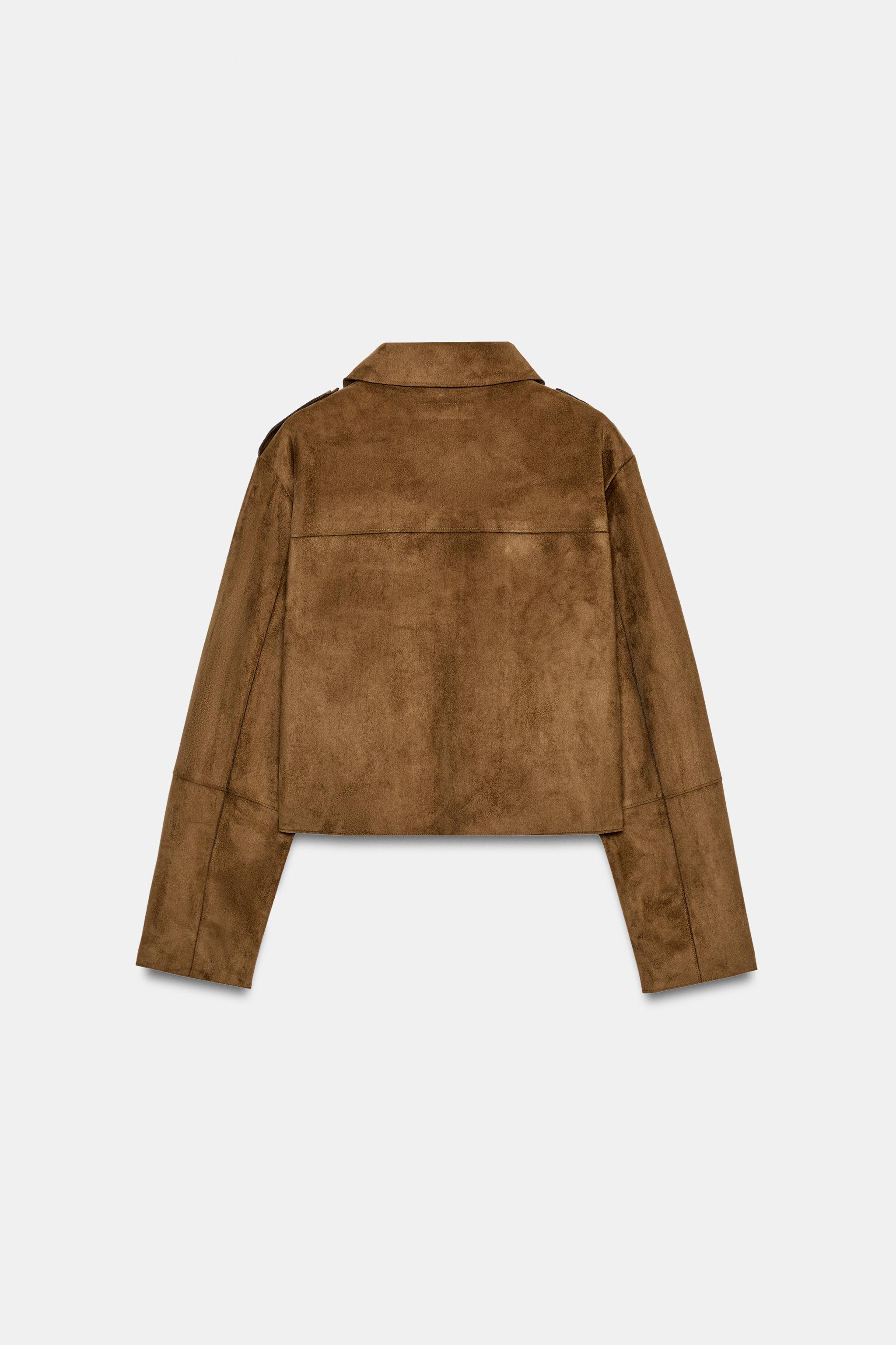 zaraザラ　フェイクスエードジャケット ZARA MAN ザラマン フェイクスエード ジャケット S ネイビー メンズ