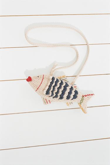CROCHET FISH CROSSBODY BAG - Blue by Zara
