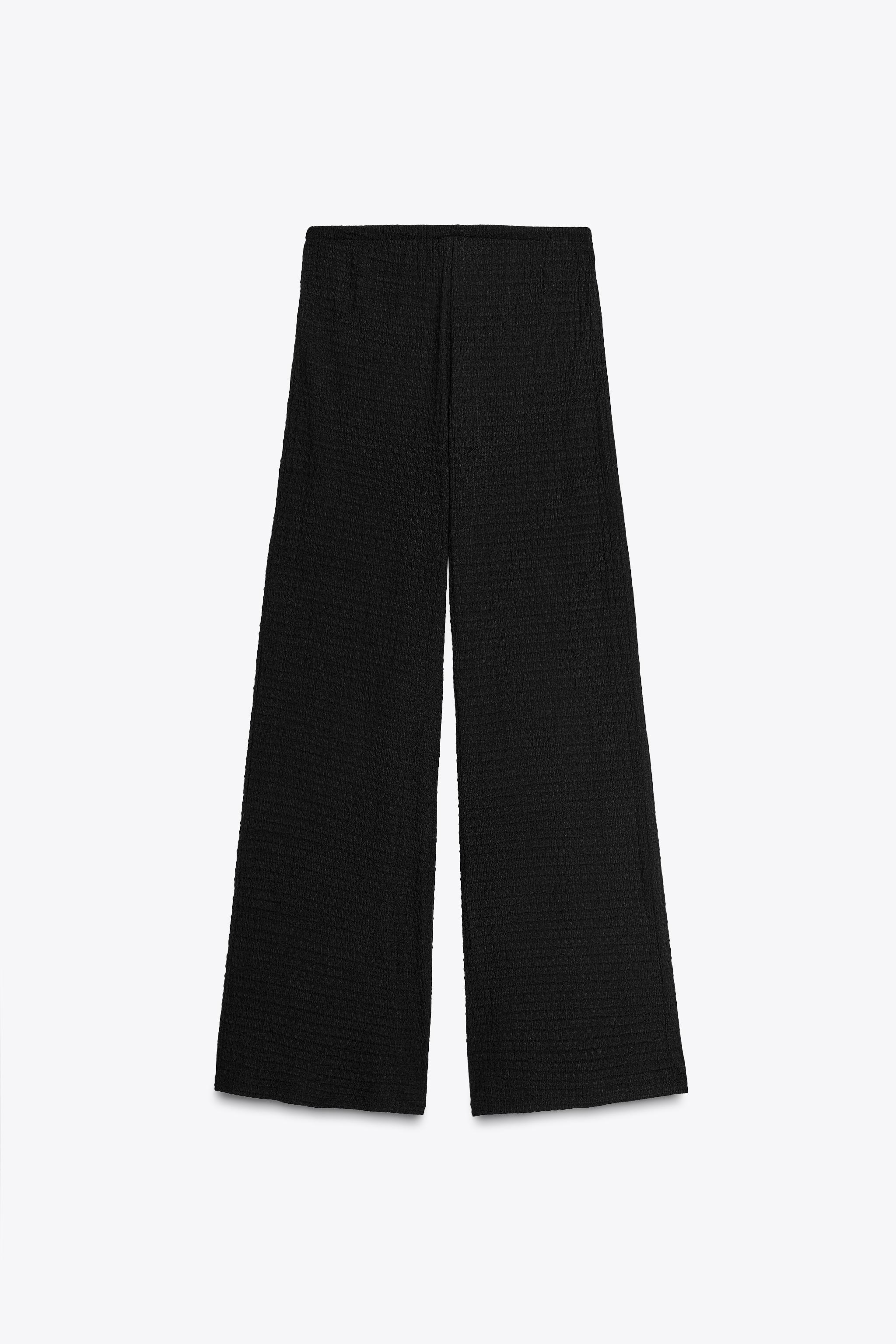 ★ZARA★ TEXTURED STRAIGHT-FIT TROUSERS TEXTURED STRUCTURE PANTS - Green | ZARA United States