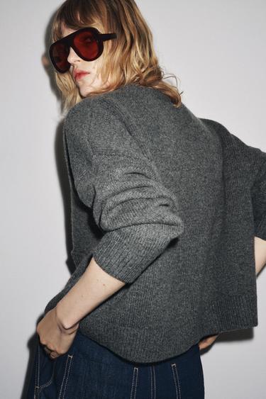 100% WOOL JACKET WITH GOLD BUTTONS - Dark grey by Zara - Image 2