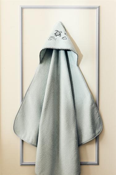 SERVIETTE DE BAIN CAPUCHE BÉBÉ TROPICAL SEA - Bleu clair de Zara - Image 5