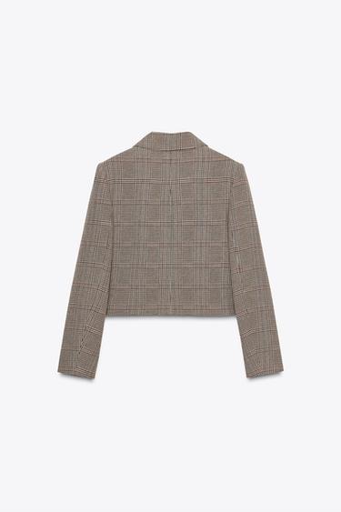 SHORT HOUNDSTOOTH BLAZER - Multicoloured by Zara - Image 8