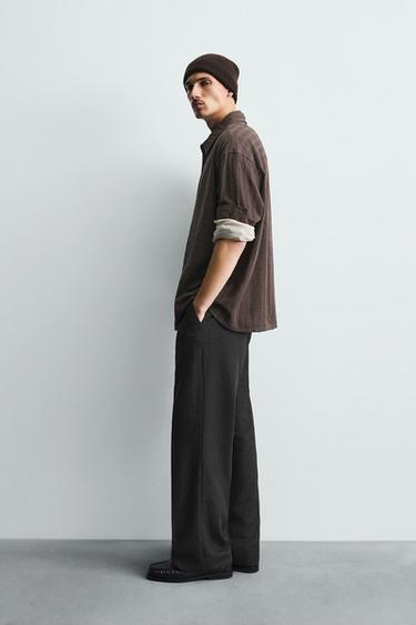CHEMISE STRUCTURÉE À CARREAUX - Marron de Zara - Image 3