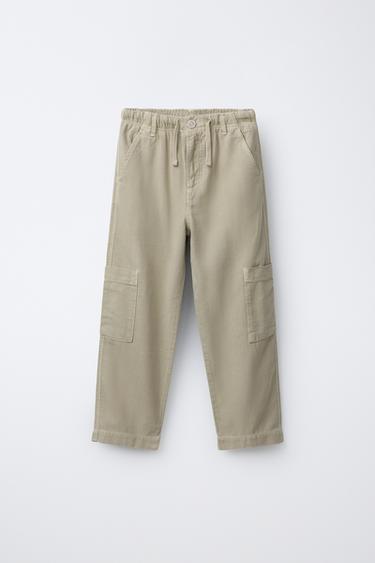 RUSTIC CARGO TROUSERS - washed green by Zara - Image 0