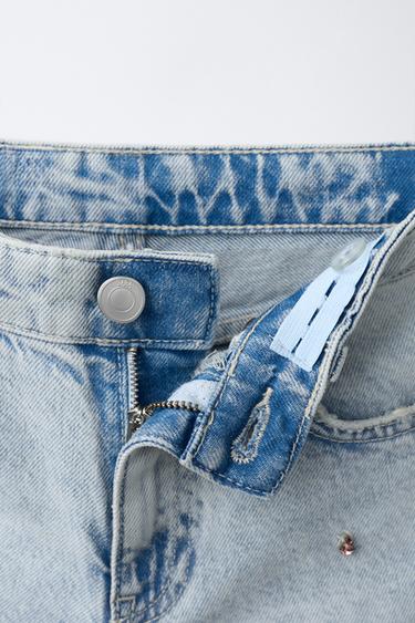 JEWEL EMBELLISHED DENIM BERMUDA SHORTS - Light blue by Zara - Image 2