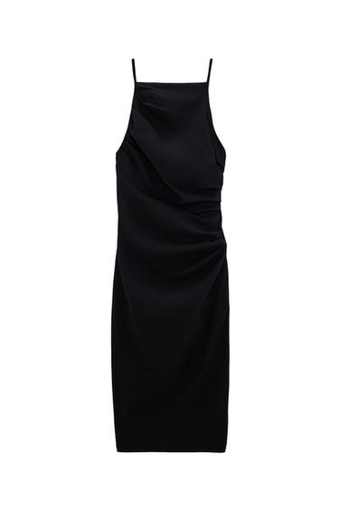 MIDI DRESS WITH DRAPED DETAIL