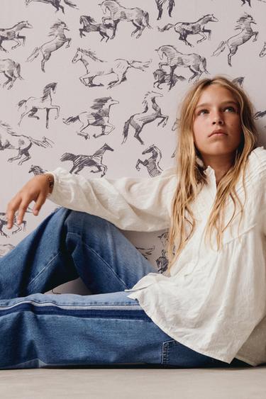 CAMISA ROMÁNTICA ENTREDÓS - Blanco de Zara