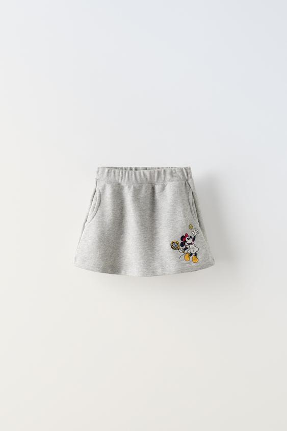 MINNIE MOUSE TENNIS © DISNEY EMBROIDERED SKIRT Gray marl ZARA