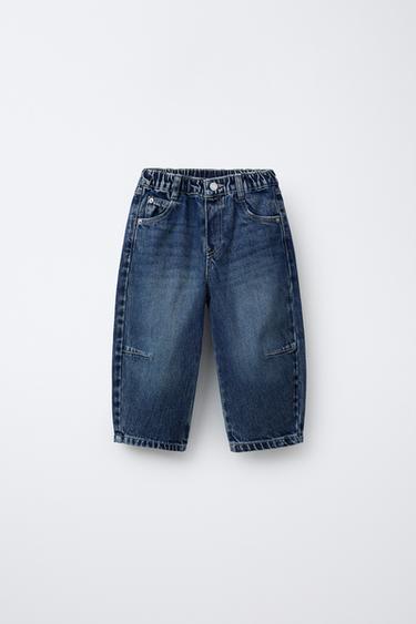 BARREL JEANS WITH PLEATS - Blue by Zara