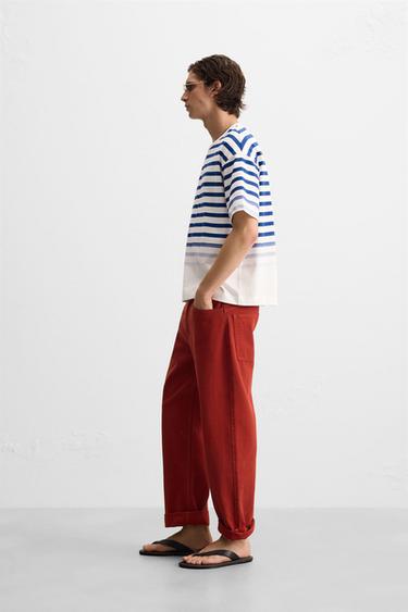 T-SHIRT À RAYURES - Blanc de Zara - Image 3