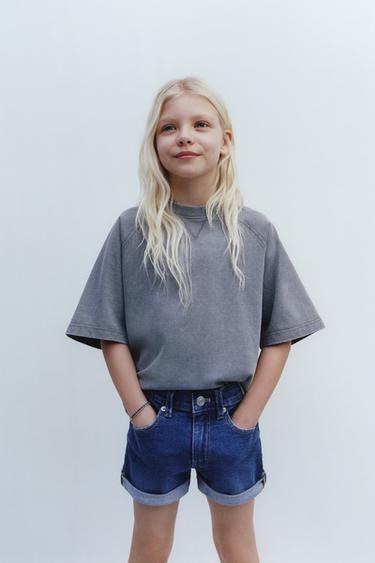 Zara 彈性牛仔短褲 - 藍色