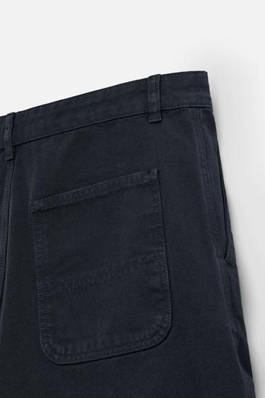 FADED CANVAS BERMUDA SHORTS - Navy blue by Zara - Image 8