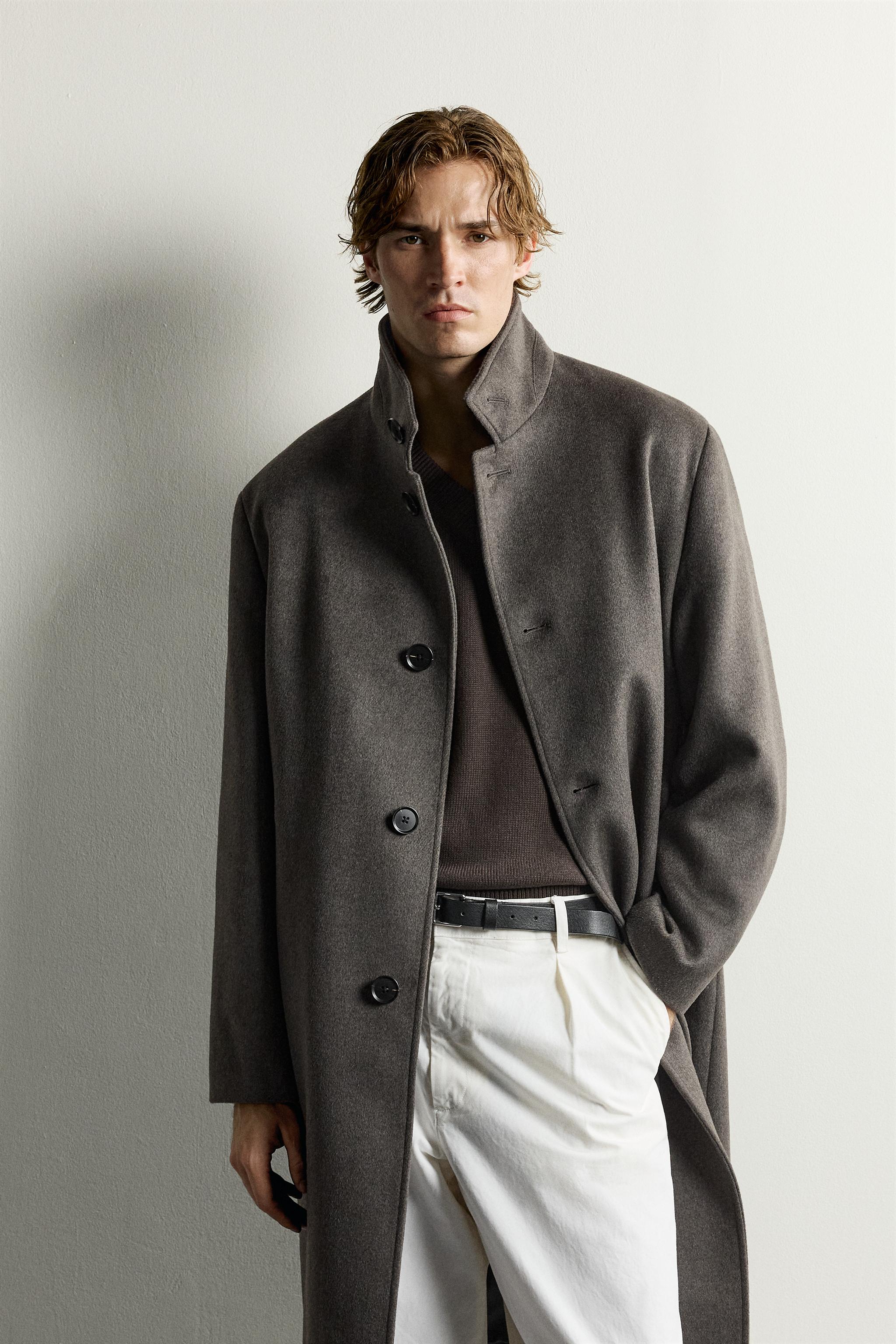 ハイネック リラックスフィットコート - ブラック | ZARA Japan / 日本