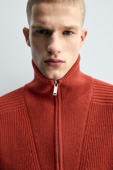 PURL KNIT QUARTER-ZIP JUMPER - Red by Zara - Image 5