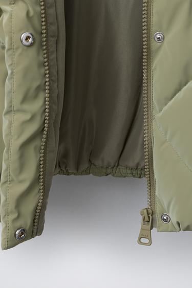 RUBBERISED PUFFER JACKET - Khaki by Zara - Image 7