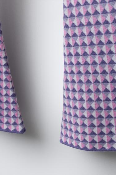 PANTALON ÉVASÉ EN MAILLE JACQUARD COLLECTION SKI - Rose / Mauve de Zara - Image 3