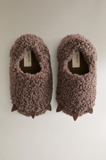 CHILDREN'S CLAW SLIPPERS - Brown by Zara - Image 2
