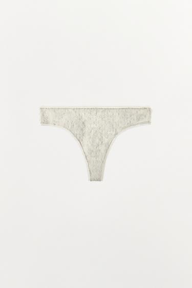 CULOTTE DENTELLE EN RELIEF - Écru / Beige de Zara - Image 7