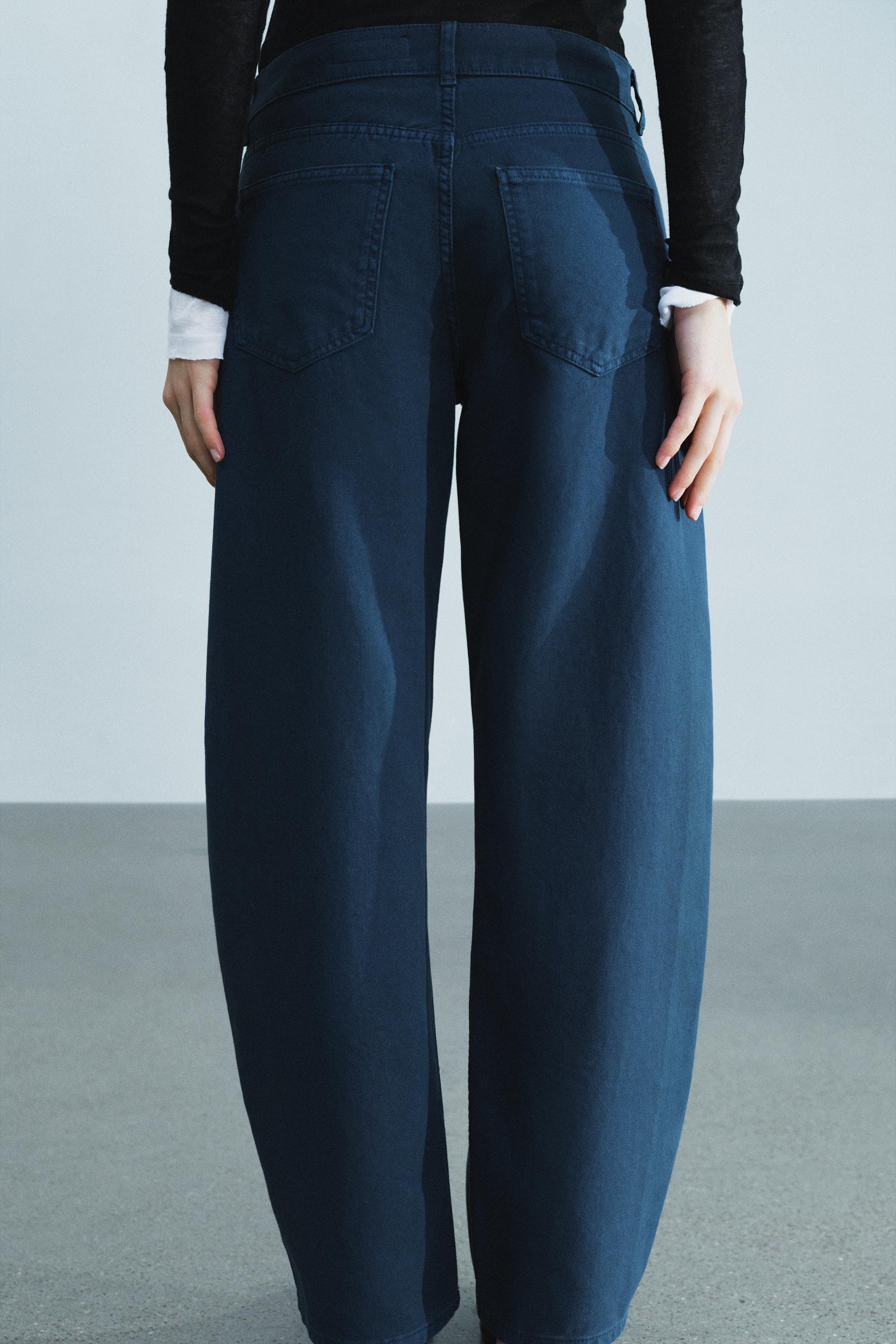 Zara ZW COLLECTION CURVED ORTA BEL JEAN görsel 3